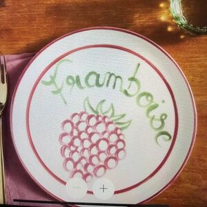 ❤️ ANTHROPOLOGIE. HARLIE BROWN STUDIO BELLE FRAMBOISE DESSERT PLATES SET OF 4